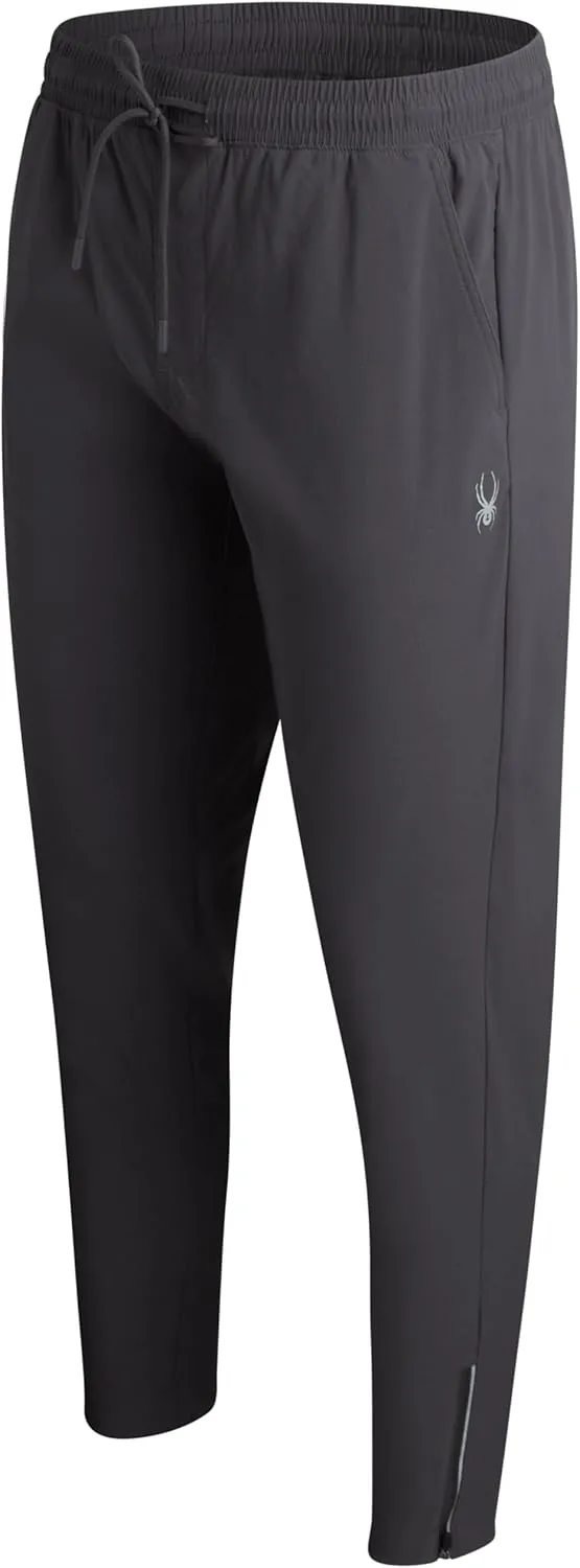 Spyder Mens Sweatpants - Athletic Nylon Stretch Pull On Workout Mens Jogger Pants with Drawstring and Pockets (Sizes: S-XL)