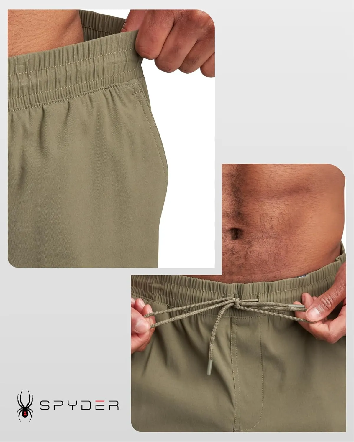 Spyder Mens Sweatpants - Athletic Nylon Stretch Pull On Workout Mens Jogger Pants with Drawstring and Pockets (Sizes: S-XL)