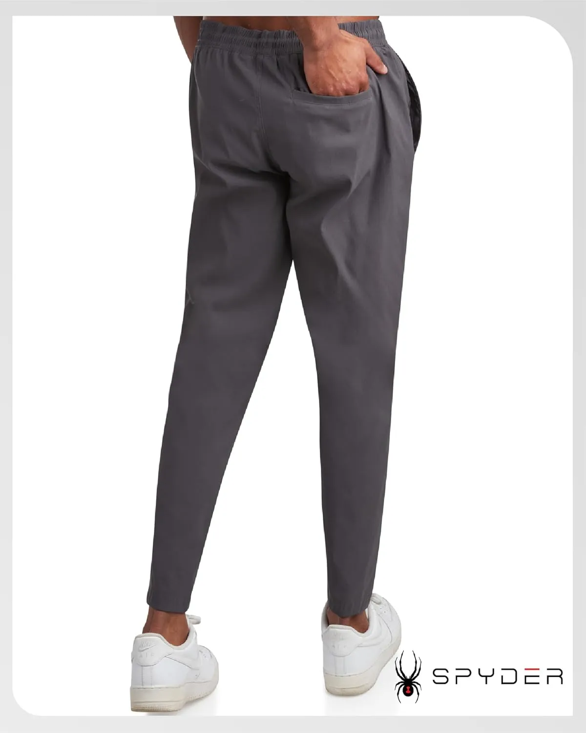 Spyder Mens Sweatpants - Athletic Nylon Stretch Pull On Workout Mens Jogger Pants with Drawstring and Pockets (Sizes: S-XL)