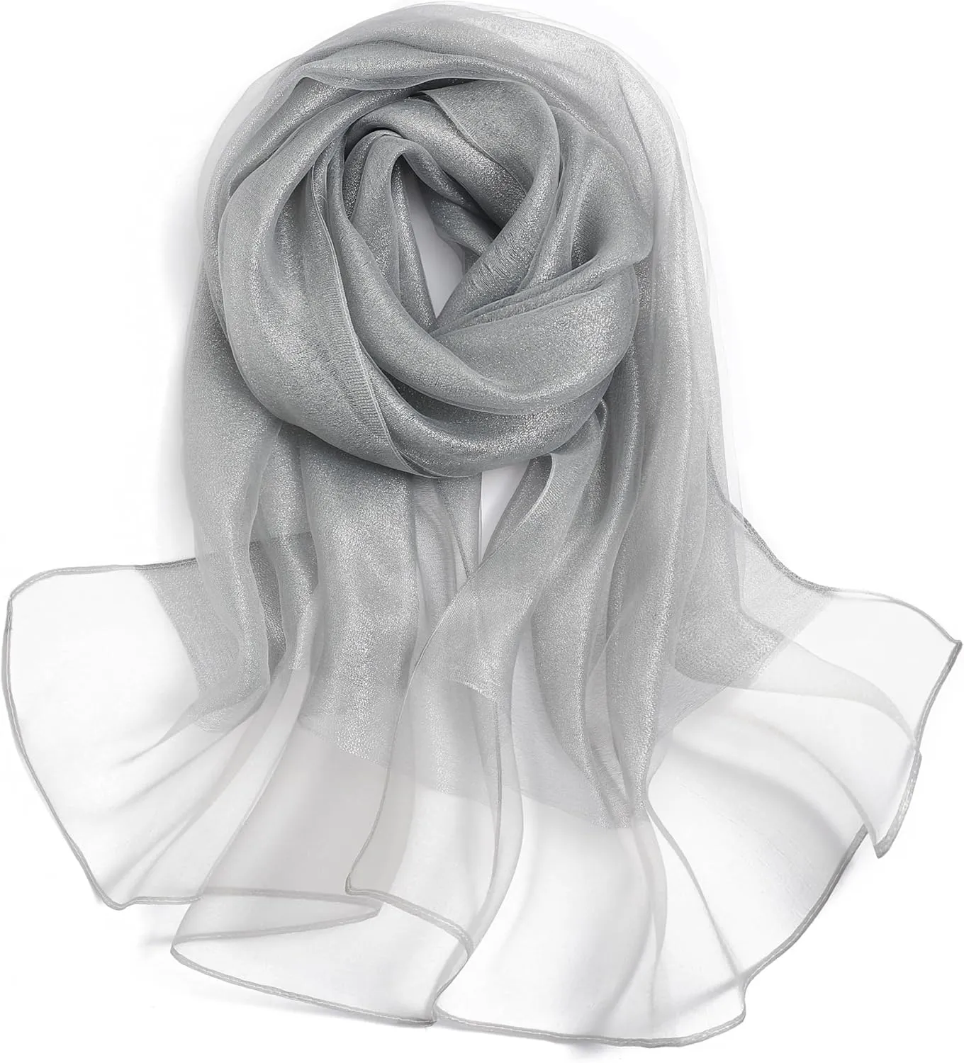 STARWHISPER Women's Sparkle Silk Scarf Shawl Wrap for Evening Dress Wedding Party Double layer