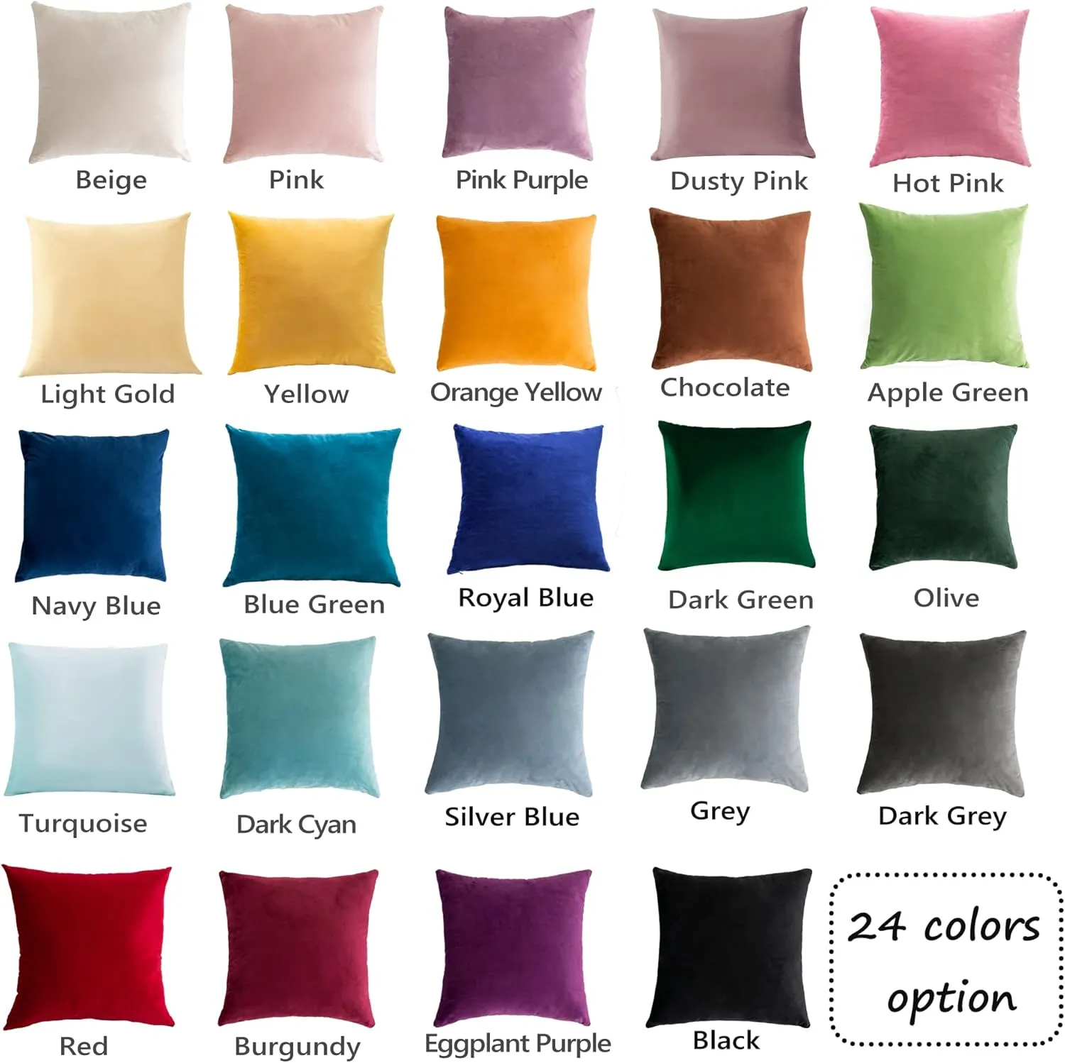 Stellhome Super Soft Velvet Cushion Covers Square Decorative Throw Pillow Covers for Bed Couch Sofa Bench, 20 x 20 inch (50 cm), Dark Cyan, Pack of 2