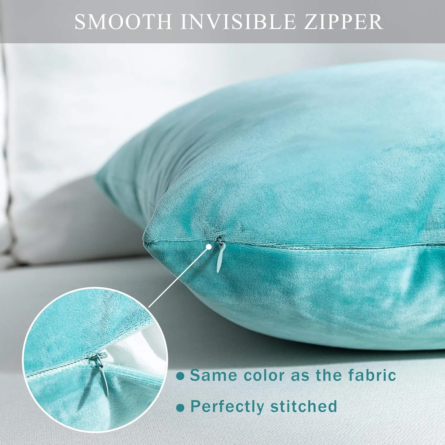 Stellhome Super Soft Velvet Cushion Covers Square Decorative Throw Pillow Covers for Bed Couch Sofa Bench, 20 x 20 inch (50 cm), Dark Cyan, Pack of 2