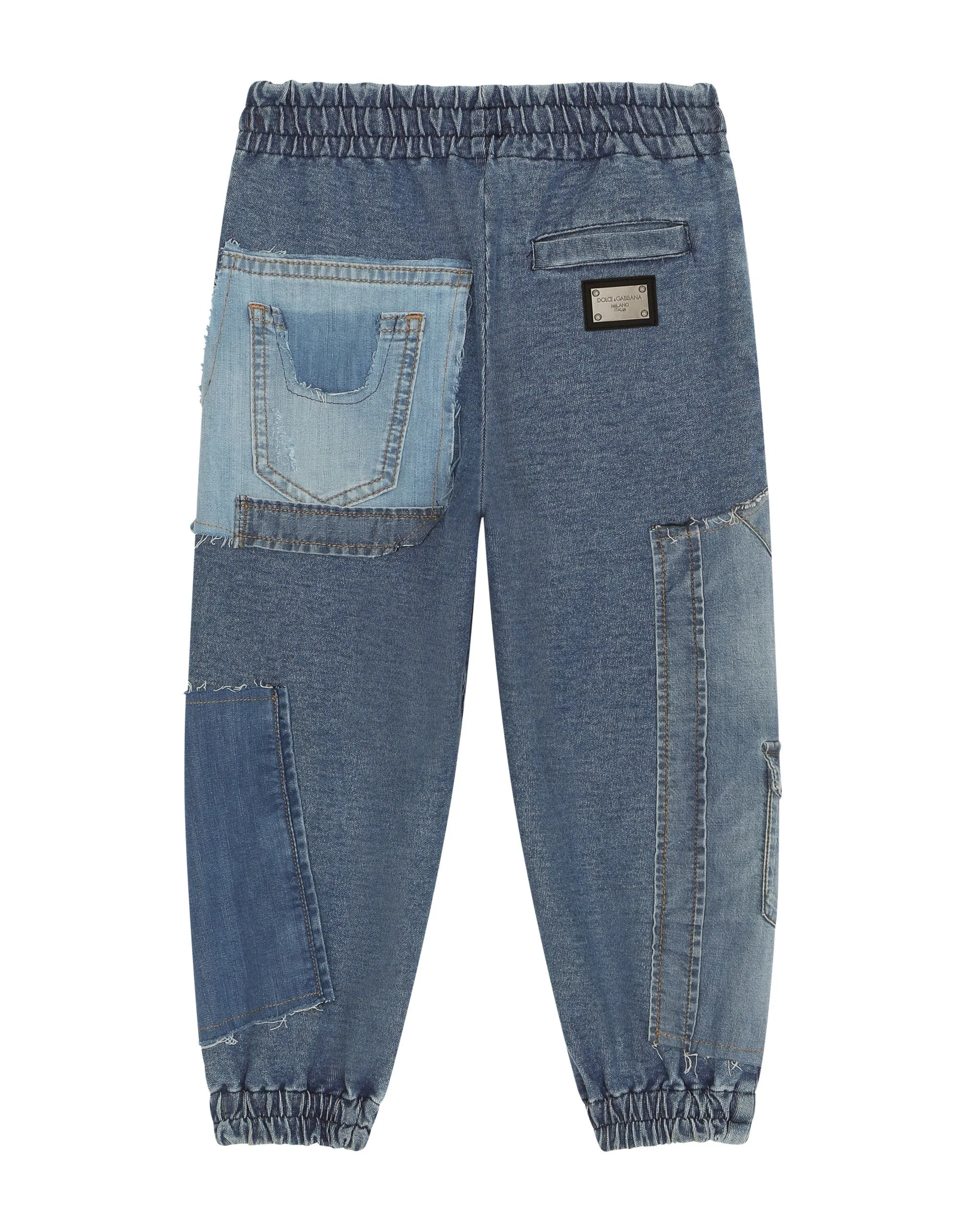 Stretch jersey denim jogging pants