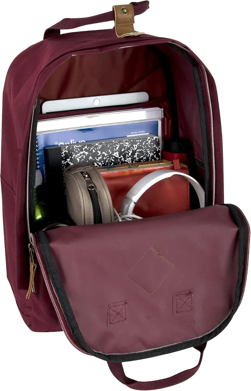 Summit Ridge College 16 Inch Laptop Backpack for Women, Men | Computer Travel Backpack Carry On Flight Approved for School, Work, Commuter (Burgundy)