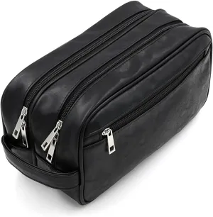 Sumnacon Toiletry Bags, Unisex PU Leather Waterproof Travel Toiletry Bag Organizer Perfect for Shaving Grooming Dopp Kit & Household Business Vacation, Cosmetic Bag with Portable Handle