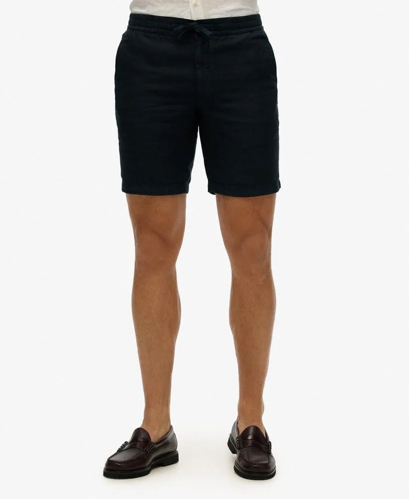 Superdry Men's Merchant Linen Shorts, Eclipse Navy