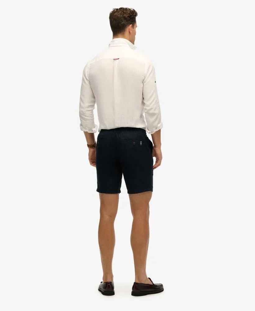 Superdry Men's Merchant Linen Shorts, Eclipse Navy