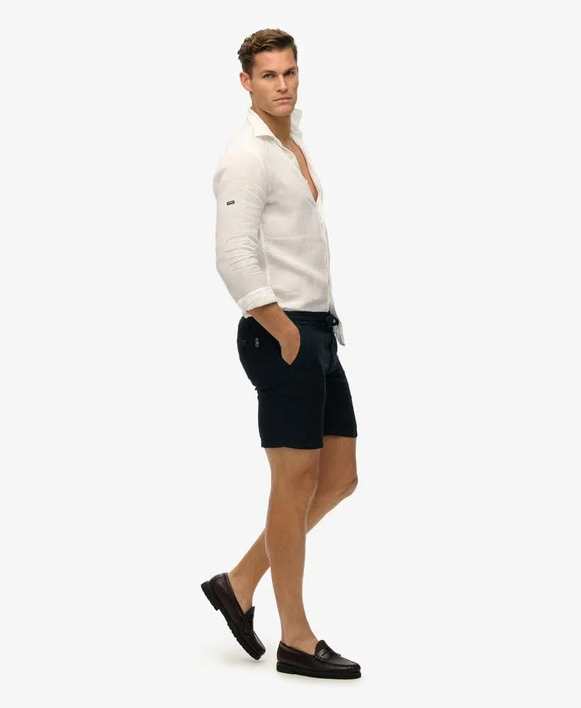 Superdry Men's Merchant Linen Shorts, Eclipse Navy
