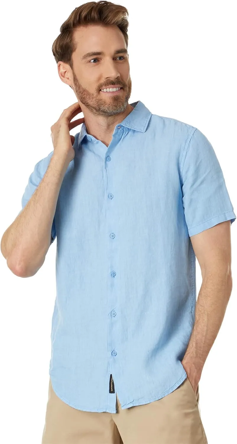 Superdry Studios Casual Linen Short Sleeve Shirt Seafoam Blue 2XL