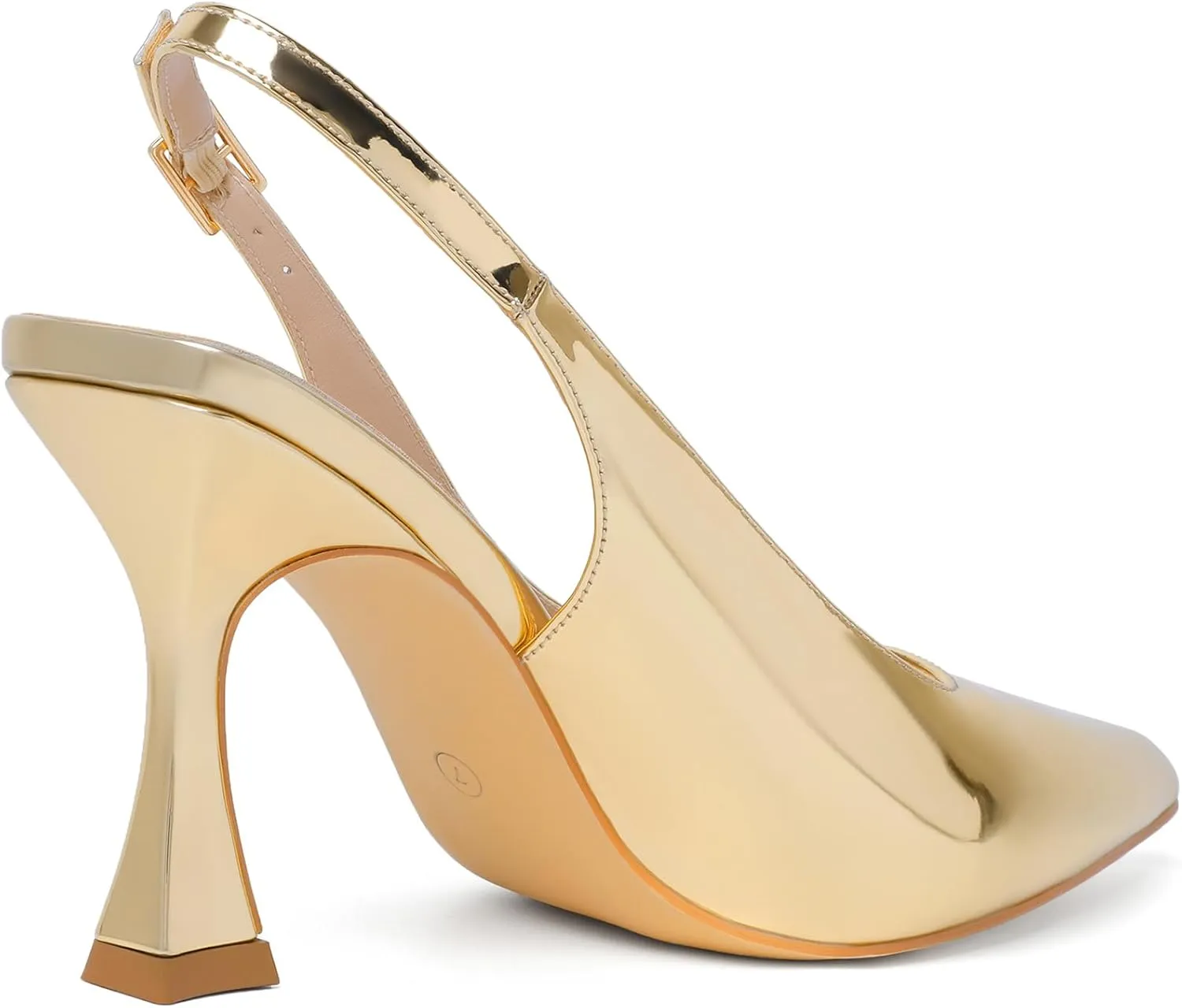 Susanny Sparkly Gold Slingback Kitten Heels Elegant Dressy Pumps for Women Closed Pointy Toe Sexy Chunky High Heels Wedding Bride Prom Party Dress Shoes