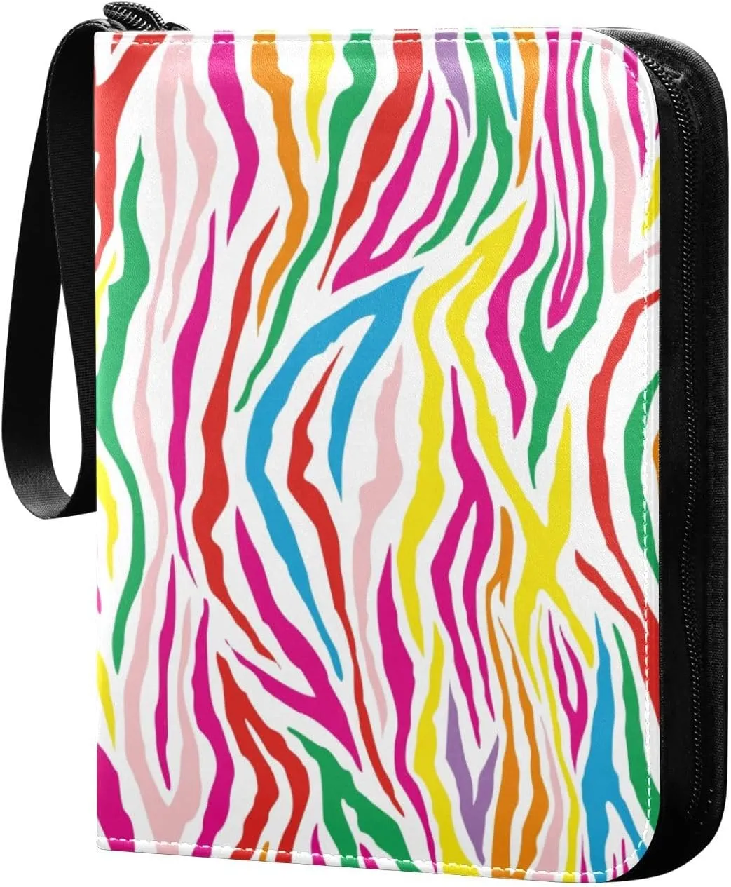 susiyo Colorful Rainbow Tiger Stripes Card Binder 400 Pockets Cute Trading Football Collectible Card Albums