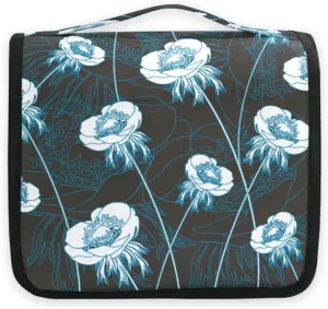 susiyo Floral with Anemones Travel Toiletry Bag for women, Portable Hanging Organizer for Full-Sized Shampoo, Conditioner, Brushes Set, Travel-Size Accessories,Makeup Cosmetic Bag