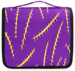 susiyo Scar Stitches Purple Travel Toiletry Bag for women, Portable Hanging Organizer for Full-Sized Shampoo, Conditioner, Brushes Set, Travel-Size