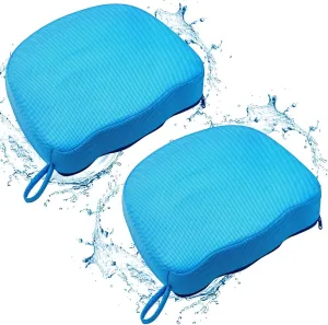 Suzile 2 Pcs Hot Tub Booster Seat, 16 x 13 x 5 Inch Weighted Spa Booster Cushion for Adults, Quick Dry, 3D Air Mesh Cover, Micro Dot Non Slip Bottom Tub Cushion Accessory for Indoor Outdoor((Ripple)