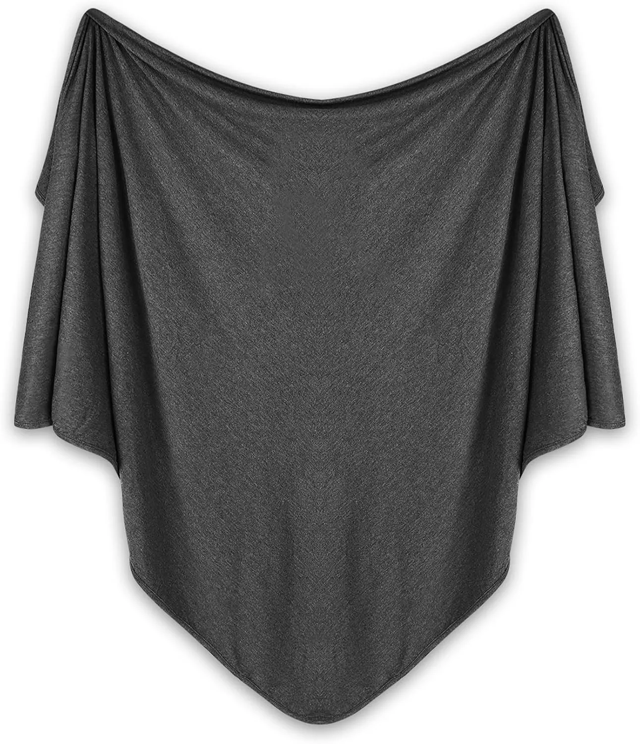 Swaddle Blankets, Baby Swaddling Wrap Nursery Blanket for Boys & Girls Unisex, Soft 95% Viscose from Bamboo and 5% Spandex, Large 45 x 45 inches, Charcoal Gray