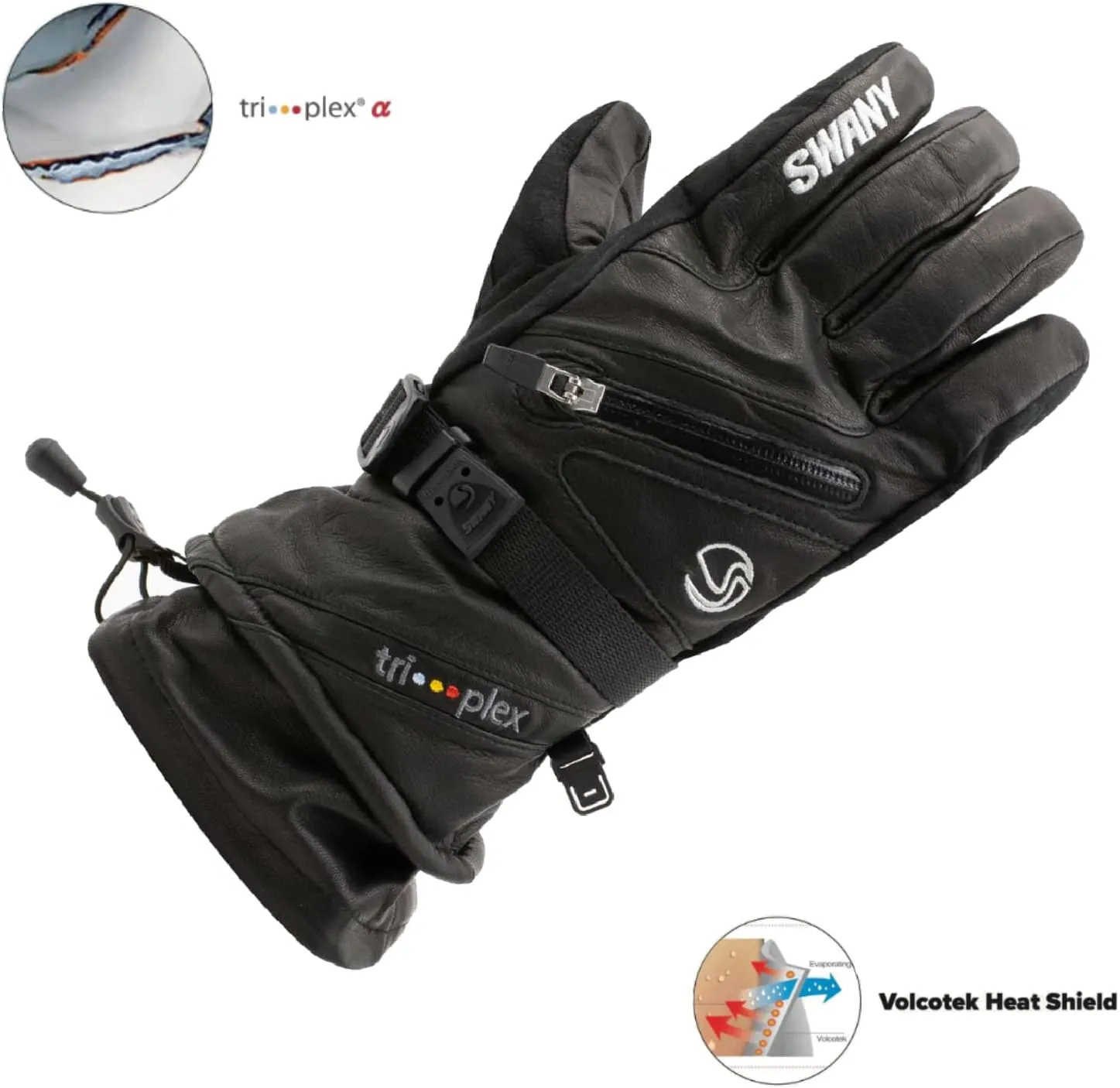 SWANY Men's X-Cell 2.1 Sports Moisture-Wicking Quick-Drying Warm Durable Flexible Leather Winter Gloves