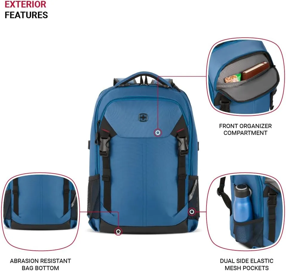 SwissGear Civic Pro Laptop Backpack, Navy, 18”x13.25”x7”