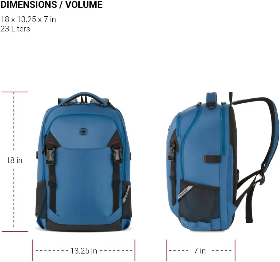 SwissGear Civic Pro Laptop Backpack, Navy, 18”x13.25”x7”