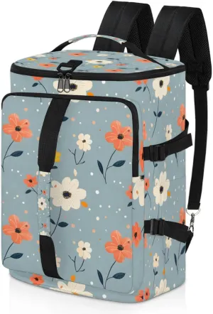 Tactical Sports Duffle Bag for Travel Waterproof Gym Bag with Shoe Compartment 48L Carry On Luggage for Men & Women 3-in-1 Durable Travel Luggage Refreshing Cute Flowers