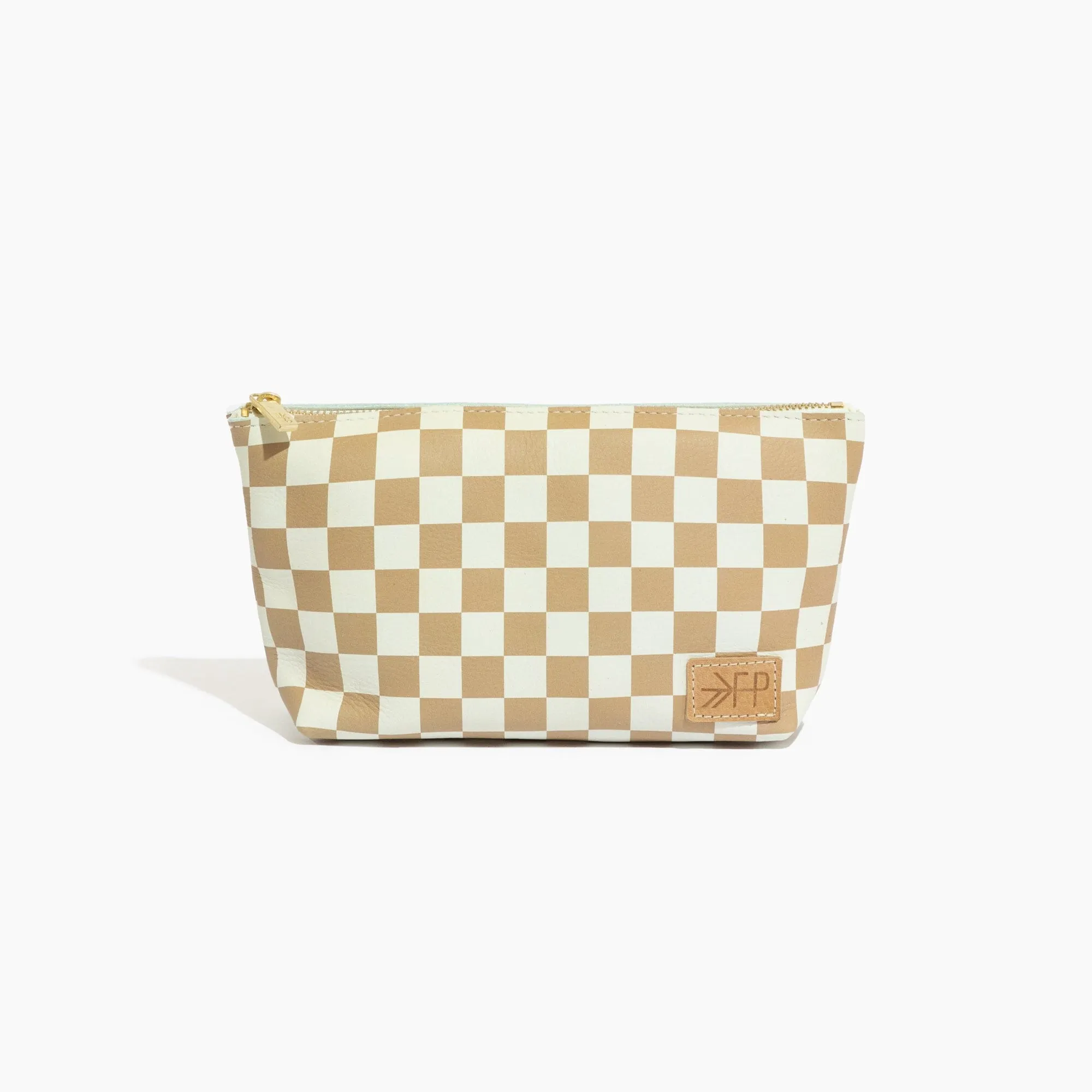 Tan Check Utility Pouch
