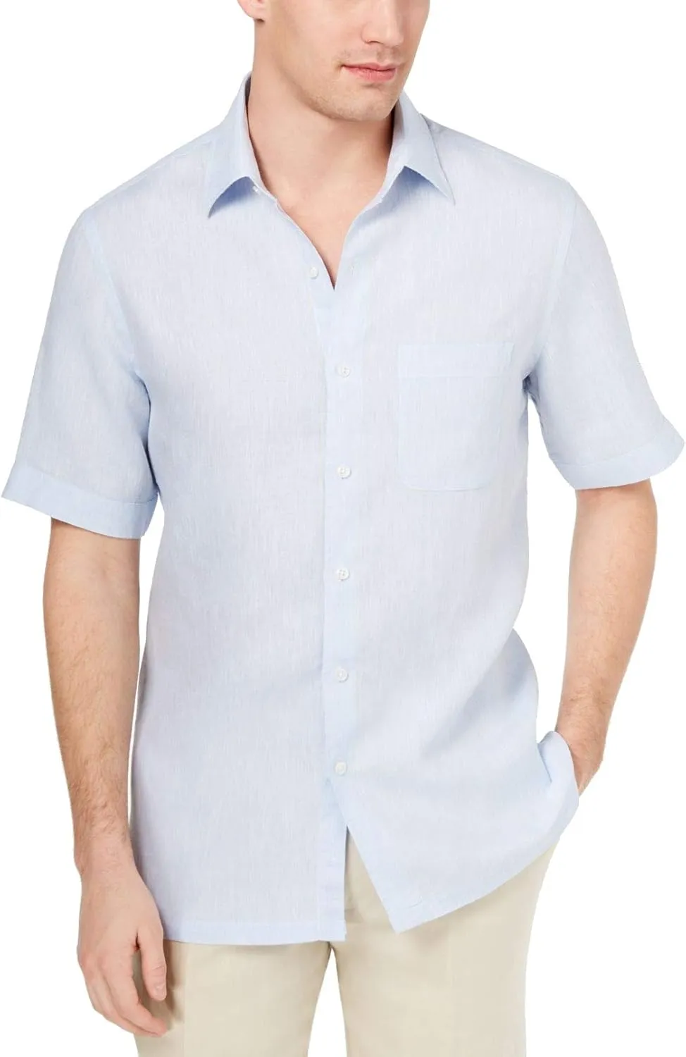 Tasso Elba Mens Cross-Dye Button Up Shirt