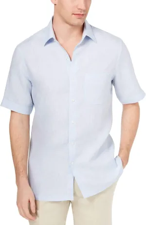 Tasso Elba Mens Cross-Dye Button Up Shirt