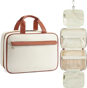 Telena Travel Toiletry Bag for Women with Hanging Hook, Water-resistant Cosmetic Bag Travel Organizer for Accessories, Toiletries, Shampoo