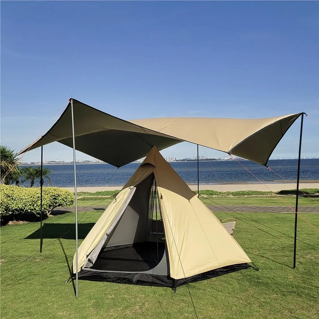 Tent 3-4 Person Family Outdoor Tent Double-Layer Breathable Rainproof Peaked Camping Tent Camping Equipment Outdoor Tent