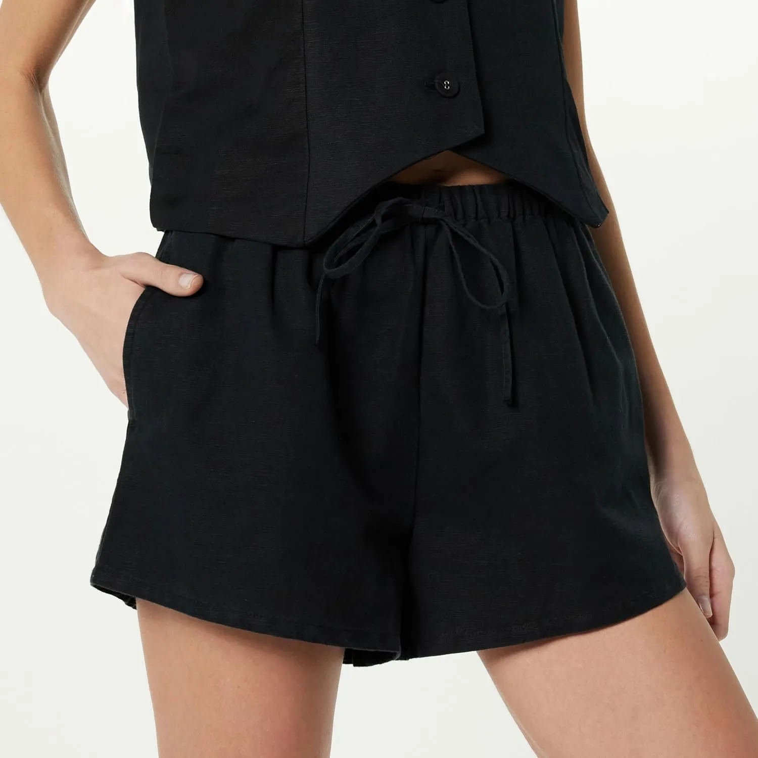 The Drop Women's Emilie Relaxed Pull-on Linen Shorts