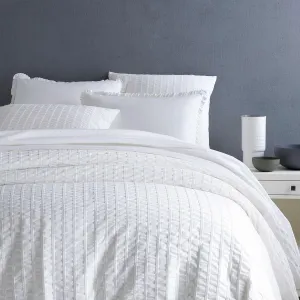 Tidal White Duvet Cover, King Size, White Solid Pattern