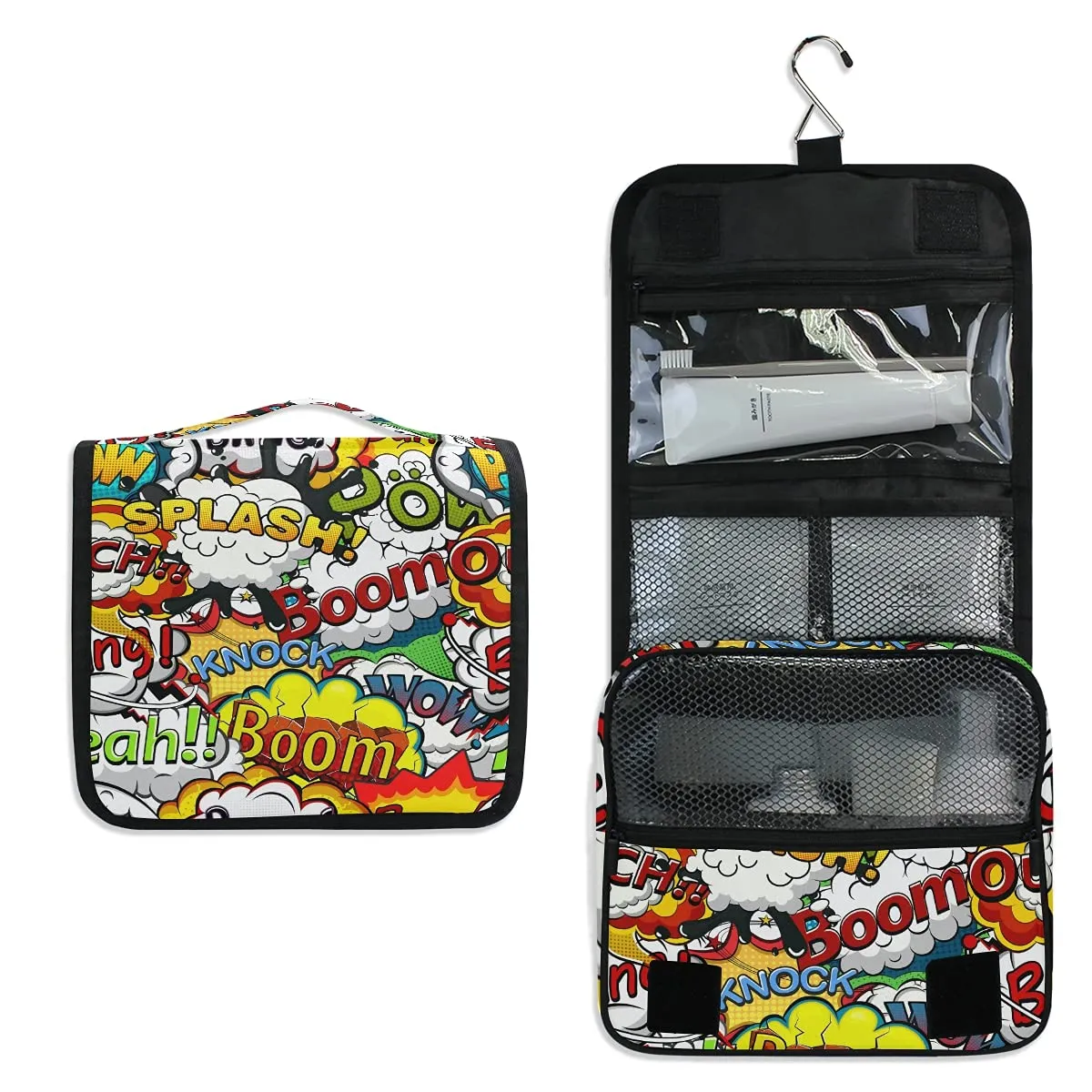 Toiletry Bag Comics Speech Bubbles Hanging Travel Toiletry Bag Dopp Kit Shaving Bag Toiletry Organizer Makeup Cosmetic Bag For Women Men