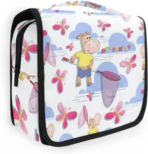 Toiletry Bag Cute Calf Catch Butterflies Hanging Travel Toiletry Bag Dopp Kit Shaving Bag Toiletry Organizer Makeup Cosmetic Bag For Women Men