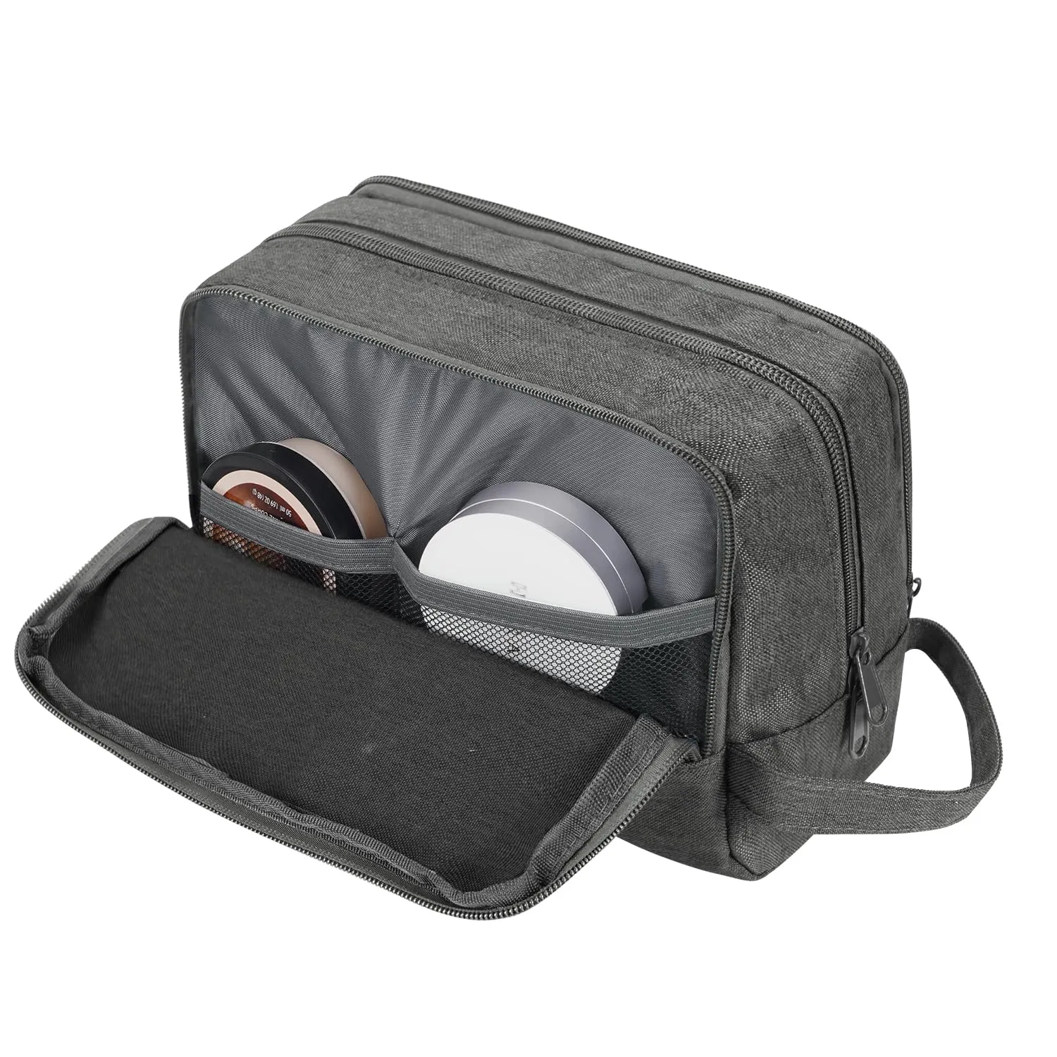 Toiletry Bag for Men Hanging Dopp Kit Water Resistant Shaving Bag Small Toiletry Bag for Traveling (Denim Pure Grey)