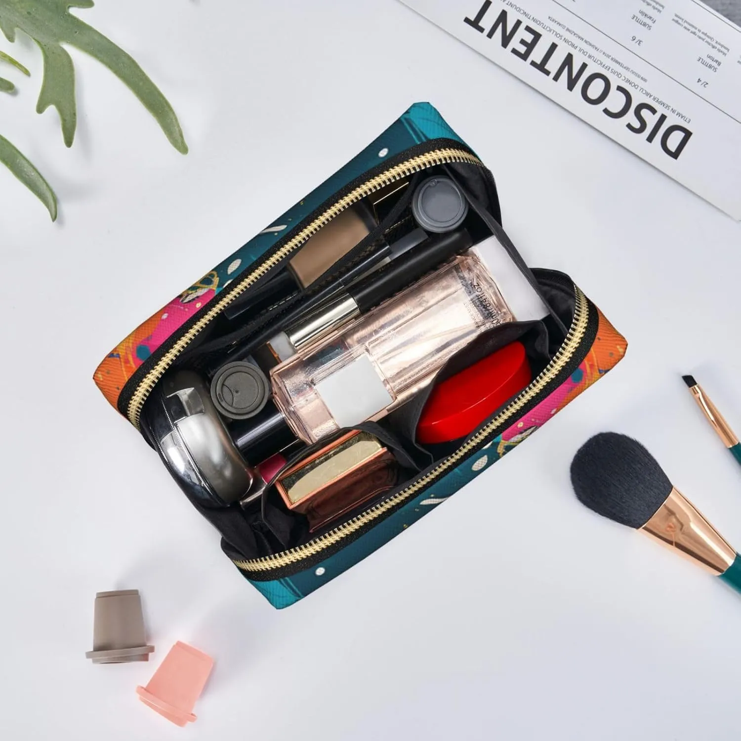 Toiletry Bag for Women Men Dopp Kit Travel Makeup Bag Color Splash Pattern Make Up Organizers Cosmetic Bag