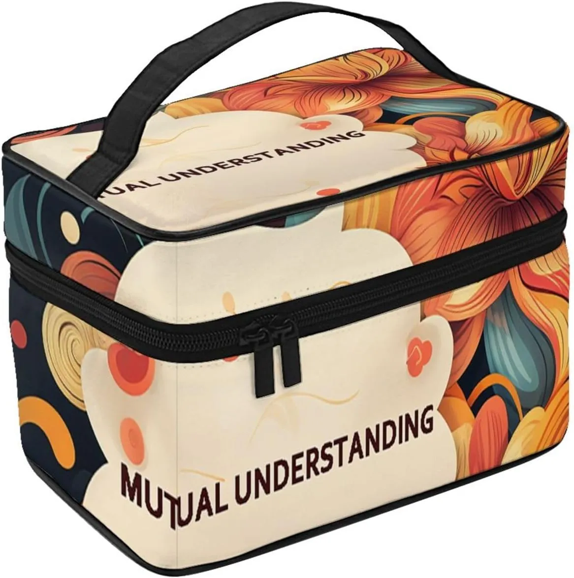 Toiletry Bag for Women Men Dopp Kit Travel Makeup Bag Make Up Organizers Cosmetic Bag Happiness Quotes Hanging Toiletry Bag Shaving Bag with Large Capacity for Travel