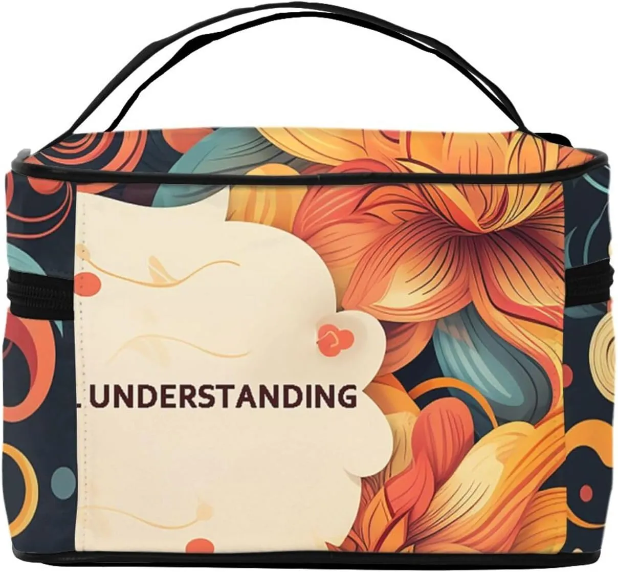 Toiletry Bag for Women Men Dopp Kit Travel Makeup Bag Make Up Organizers Cosmetic Bag Happiness Quotes Hanging Toiletry Bag Shaving Bag with Large Capacity for Travel