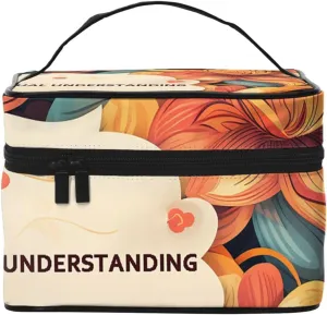 Toiletry Bag for Women Men Dopp Kit Travel Makeup Bag Make Up Organizers Cosmetic Bag Happiness Quotes Hanging Toiletry Bag Shaving Bag with Large Capacity for Travel