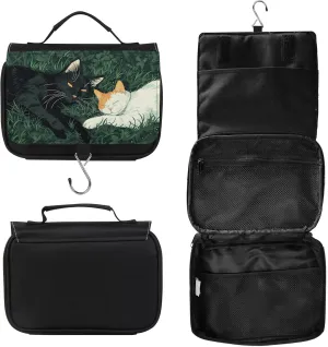 Toiletry Bag, Hanging Travel Bag for Toiletries, Makeup Cosmetic Bag Organizer, Carry-on Travel Accessories Essentials, Grassy Cats