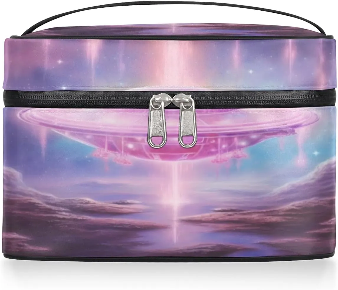 Toiletry Bags Ufo Spacecraft Large Capacity Travel Makeup Organizer Case, Portable Toiletry Bag for Women Makeup Brush Bag Storage Bag