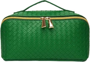 Toiletry Travel Bags – Large Capacity Makeup Organizer for Women, Waterproof Travel Size Toiletries Case with Organized Compartments, Foldable Travel Bag, Ideal for Makeup & Skincare (Green)