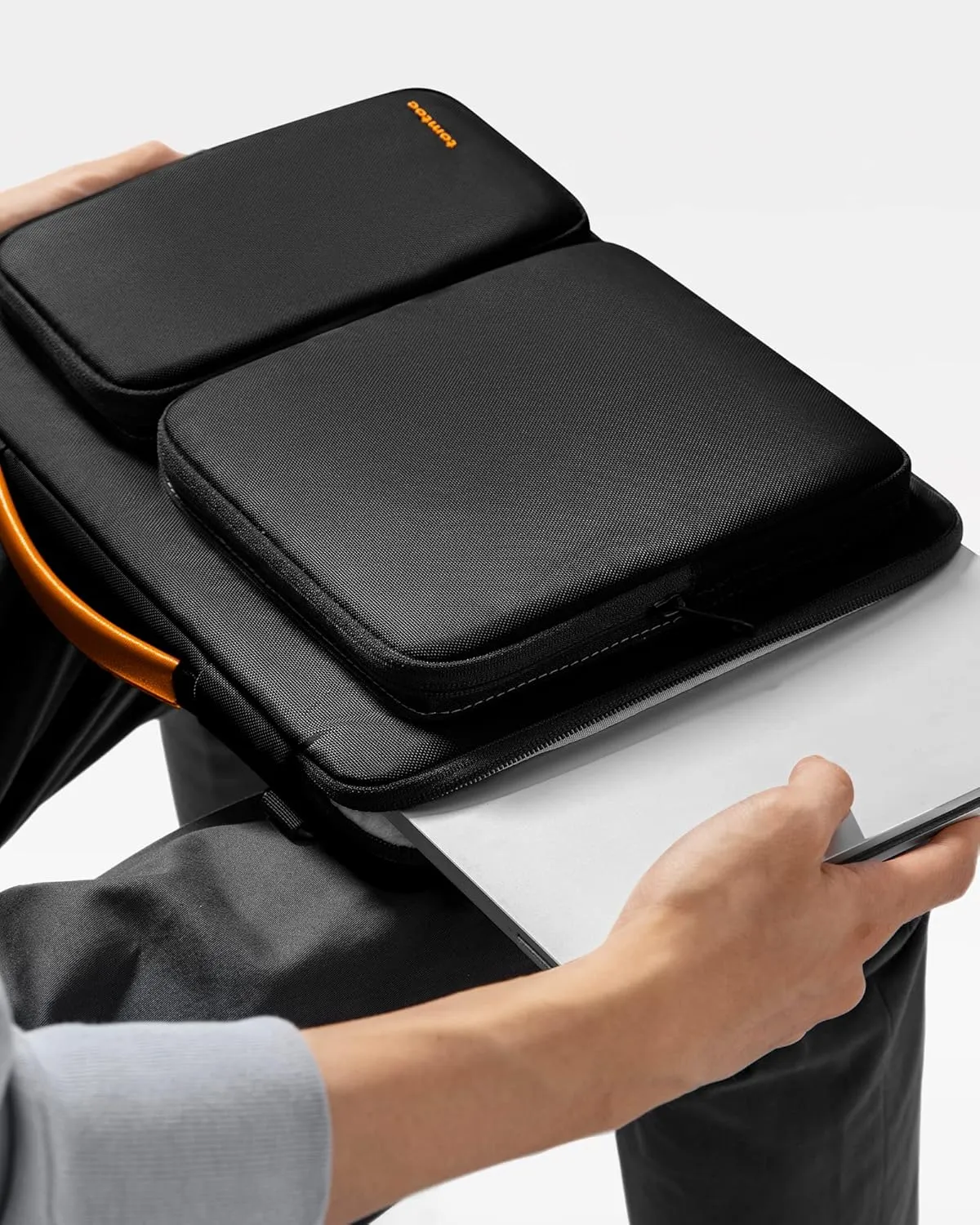 tomtoc 360 Protective Laptop Shoulder Bag for 13 Inch 2025 MacBook Air M4/A3240, M3/A3113, M2/A2681, M1/A2337, MacBook Pro M2/M1, 13-in Surface Pro 11th AI/10/9, Water-Resistant Accessory Case