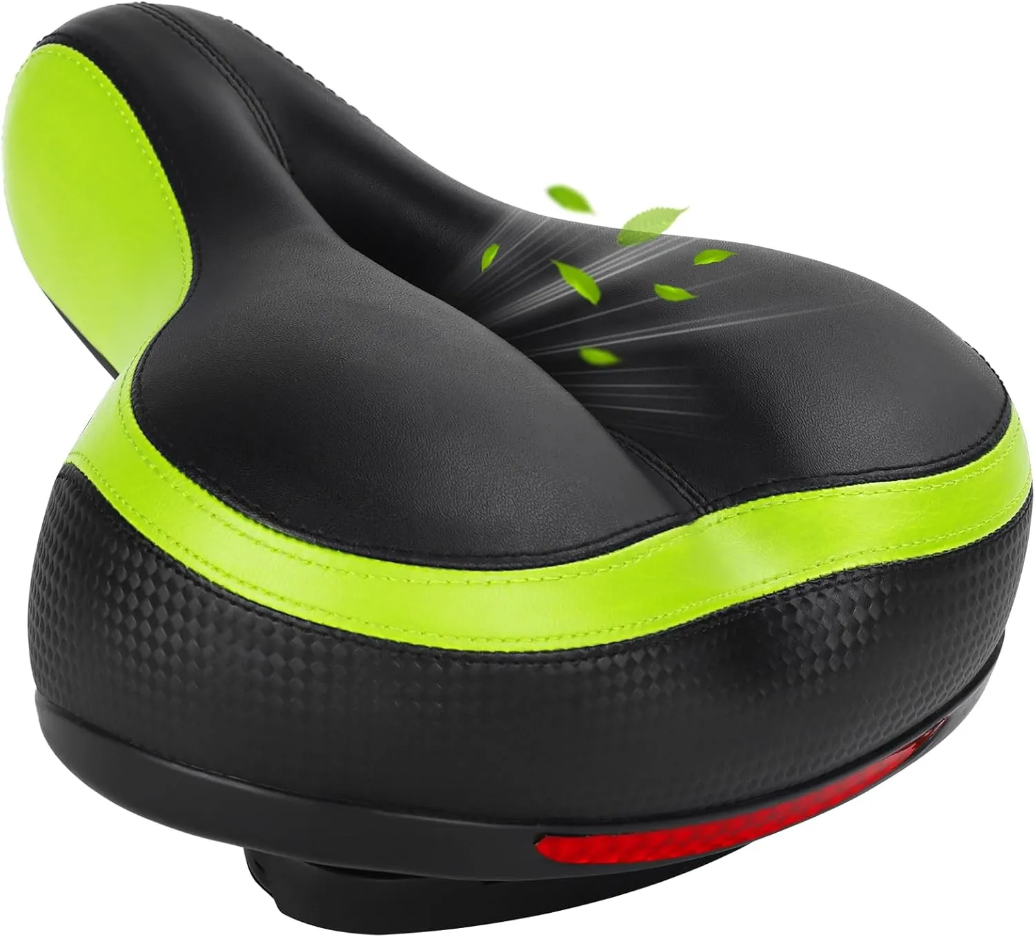 TONBUX Memory Foam Bike Seat Cushion for Men & Women - Waterproof Bicycle Saddle with Comfortable Faux Leather Cover, Universal Fit for Road, Hybrid, Commuter Bikes