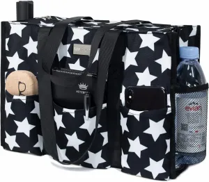 TOPDesign Utility Water Resistant Tote Bag with 13 Pockets, Top Zipper Closure & Thick Bottom Support, for Working Women