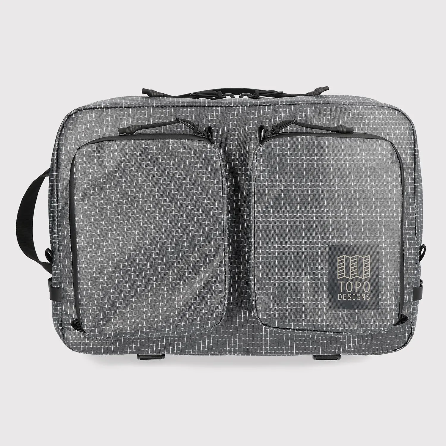 Topo Designs Apex Global Briefcase – Nylon Ripstop Fabric, Weatherproof Commuting Travel Pack with Oversized Zips, Made with 100% Recycled Materials (Black)