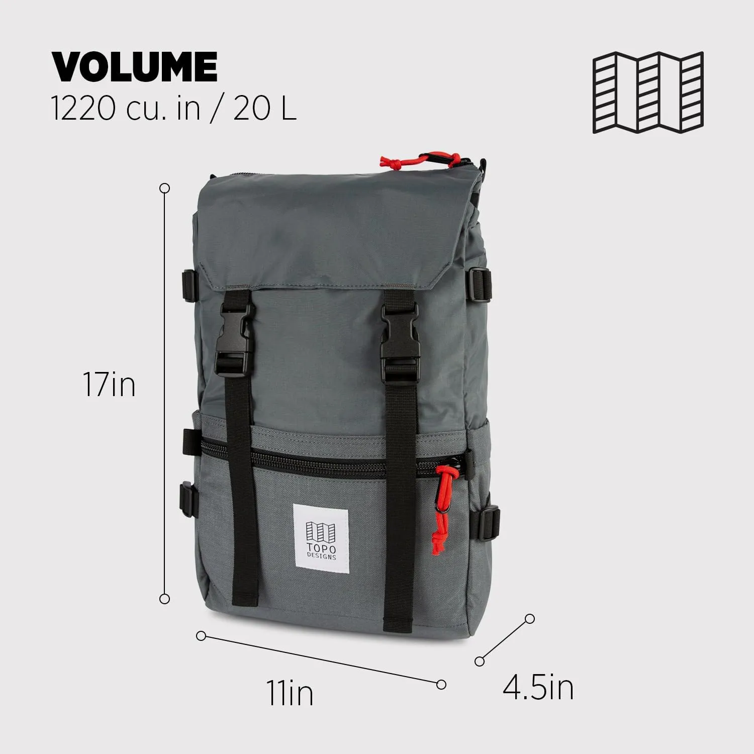 Topo Designs Rover Pack Classic - Charcoal/charcoal - One Size