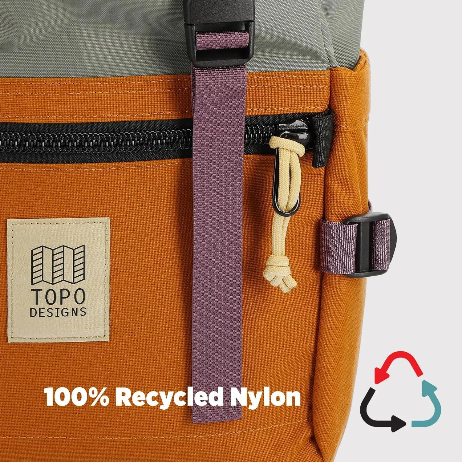 Topo Designs Rover Pack Classic - Daily Daypack for Commutes, Day Trips, Hikes, Iconic Denver Design, Recycled Nylon, (Loganberry/Crackle)