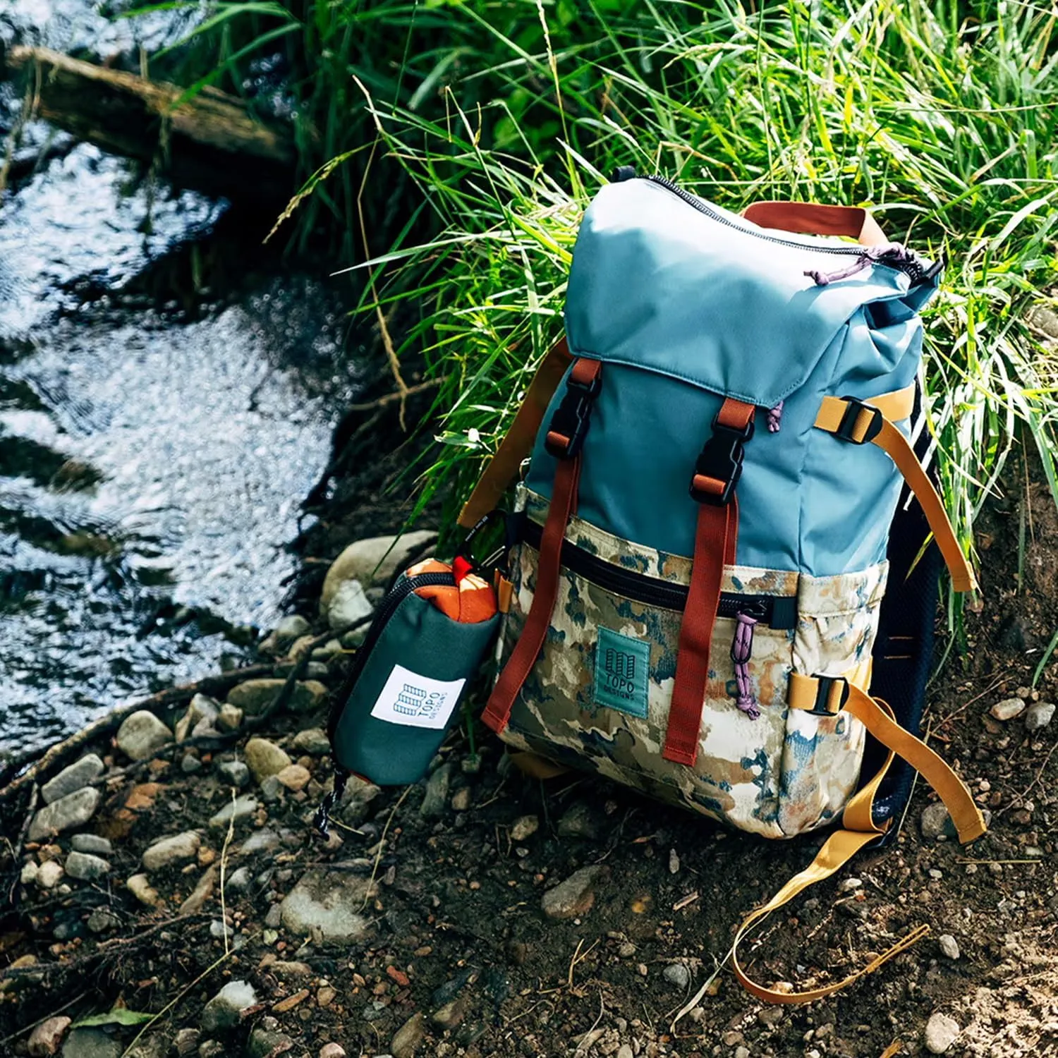 Topo Designs Rover Pack Classic - Daily Daypack for Commutes, Day Trips, Hikes, Iconic Denver Design, Recycled Nylon, (Loganberry/Crackle)