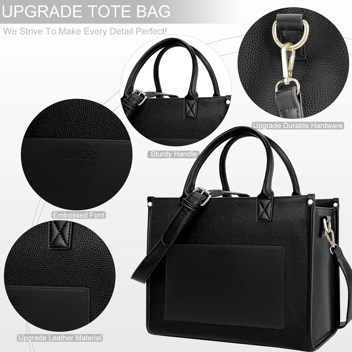 Tote Bag For Women The Leather Tote Bag with Zipper Boho Bags Shoulder Handbags for Work, Travel, Office