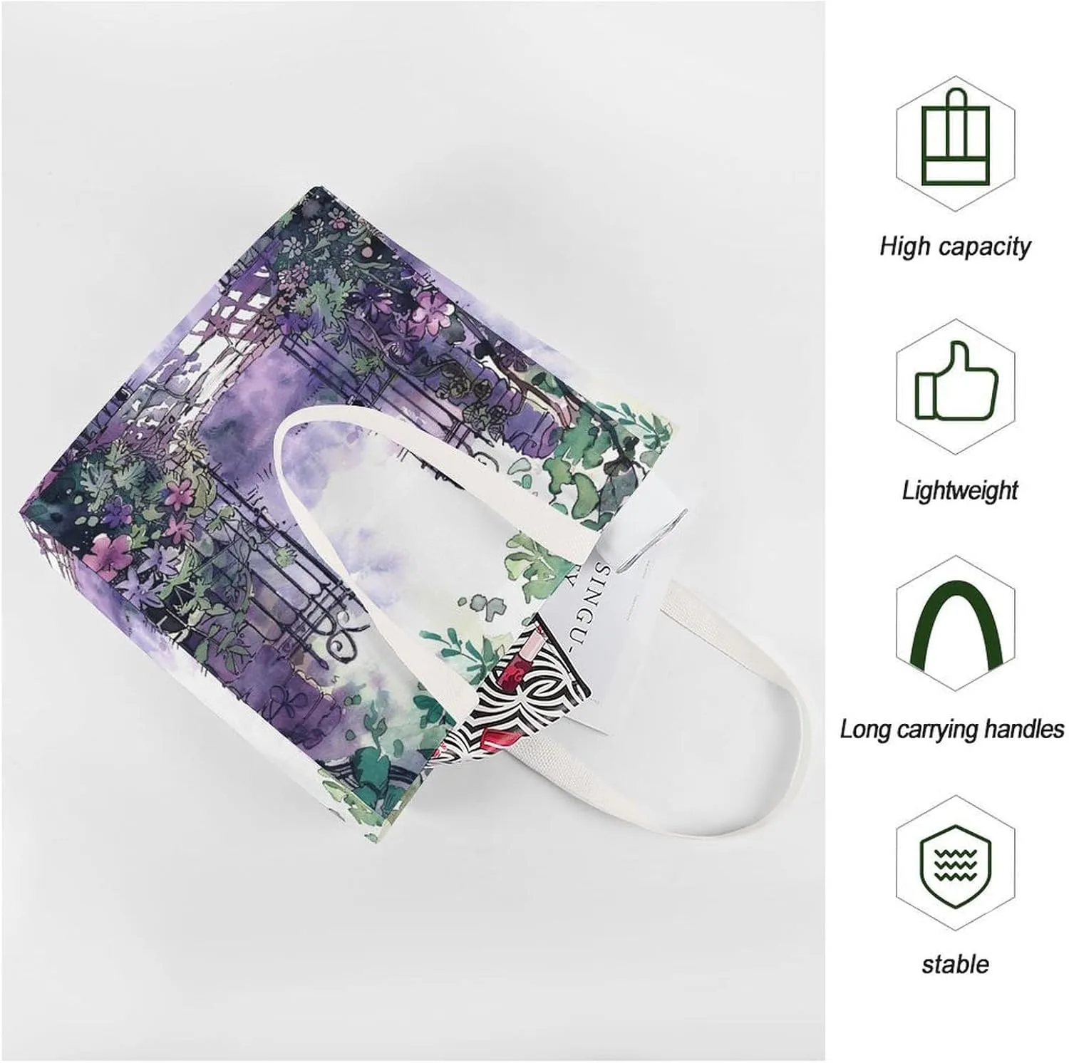Tote Bag Laptop Handbag On Flowering Tree Grocery Bag Canvas Shoulder Bag Crossbody Bag for Travel