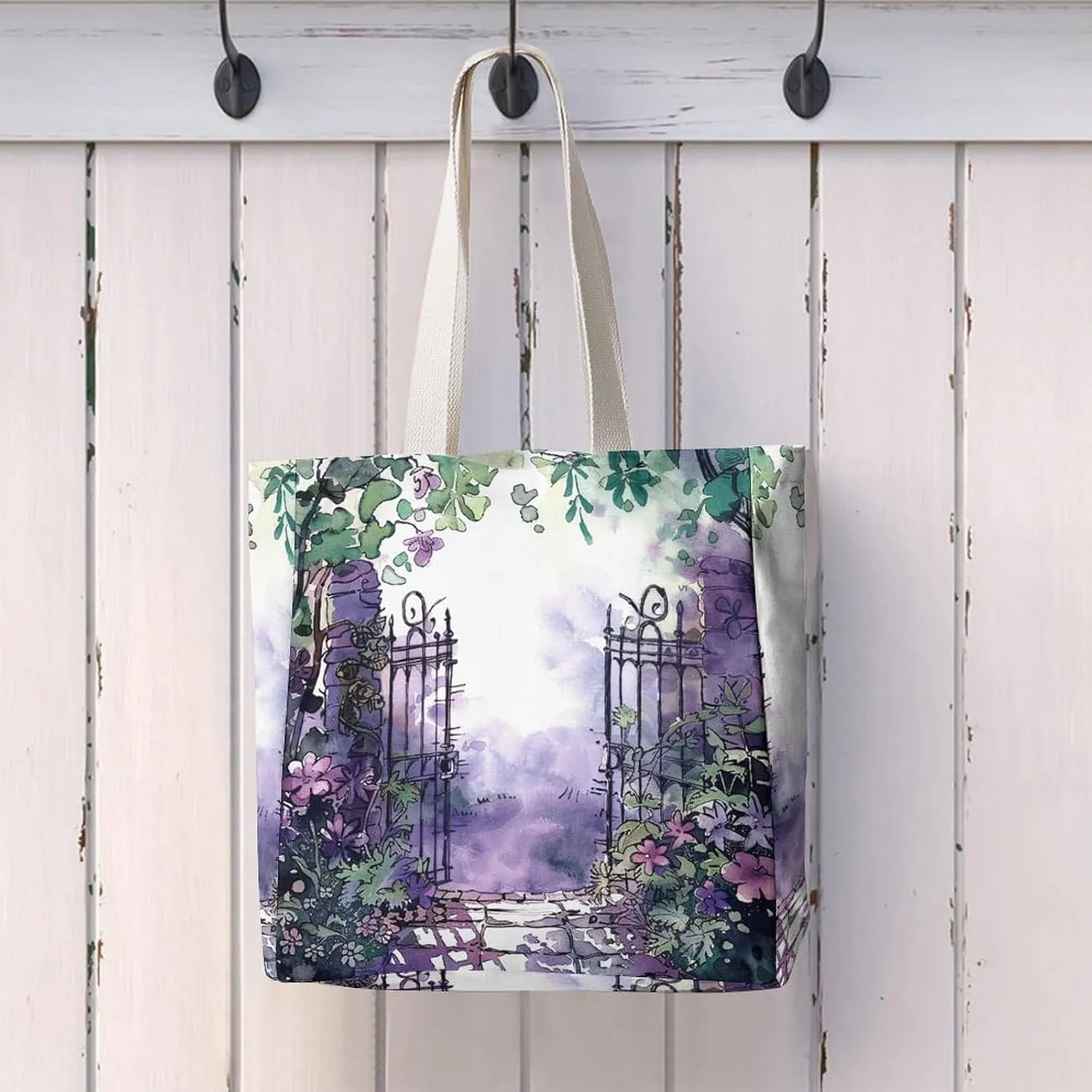 Tote Bag Laptop Handbag On Flowering Tree Grocery Bag Canvas Shoulder Bag Crossbody Bag for Travel